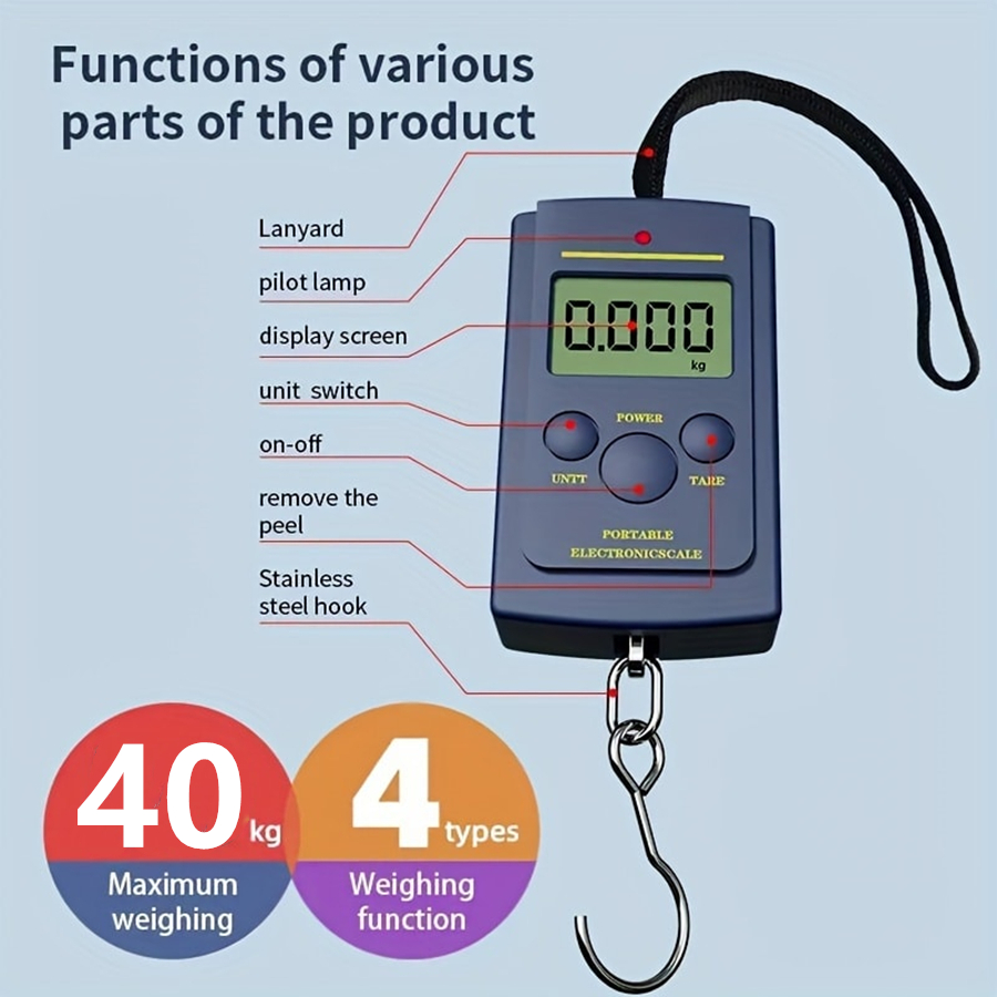 Fishing Equipment Basics - Mini bilancia sospesa portatile elettronica digitale